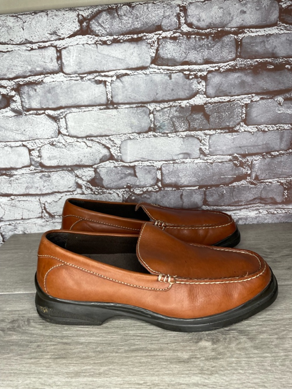 Bass Victory 1319-200 Brown Leather Slip On Loafers Shoes Men’s Sz 11M US/44EU